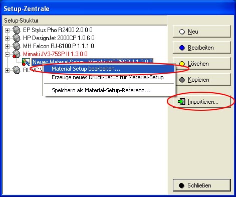 Pjannto RIP Print Control Setup-Zentrale